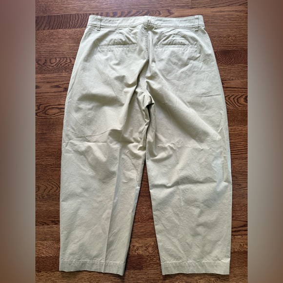 J CREW Barrel Leg Khaki Pants Cotton Linen Baggy Oversized High Rise Coastal‎ 30 - Picture 2 of 6
